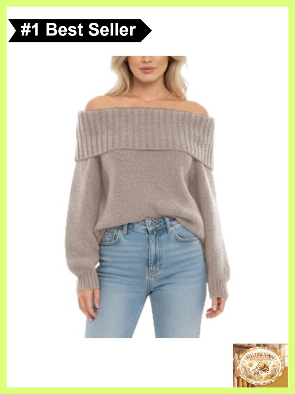 Off Shoulder Fold Over Chunky Knit Sweater Oversized Long Sleeve Pullover